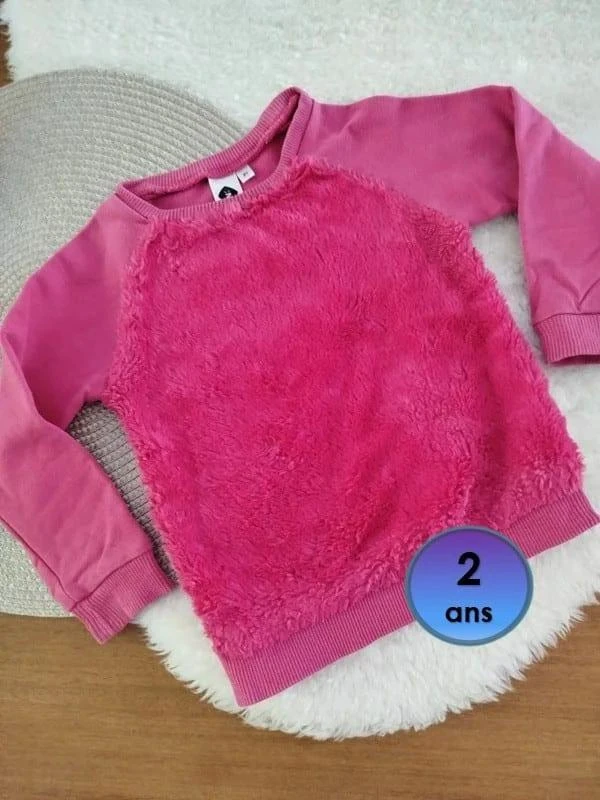 🌈Pull sweat rose fuchsia Z Fille 2ans / 86cm